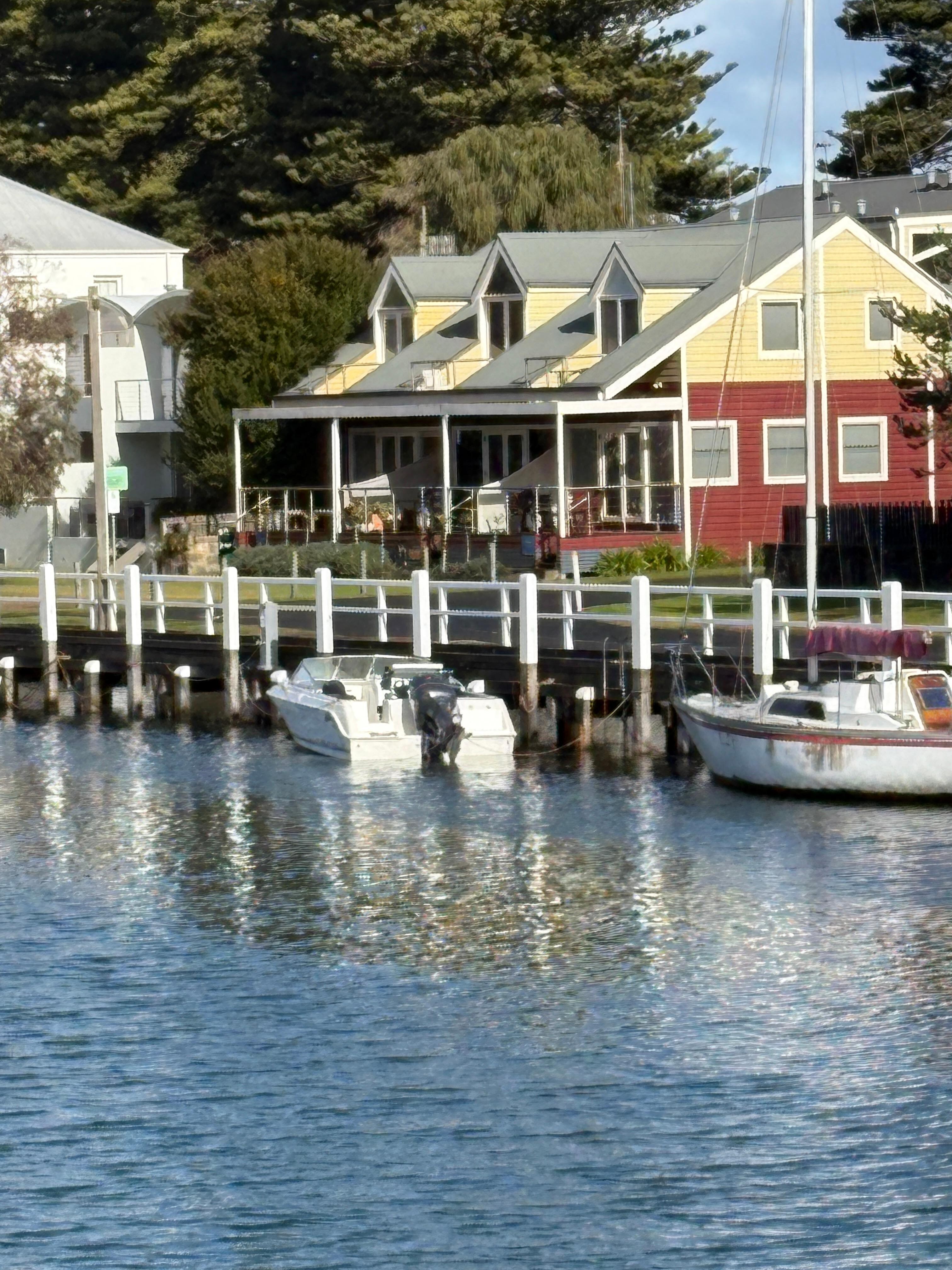 The beautiful wharf, two minutes walk.