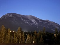 Nighttime photo from the bedroom terrace.