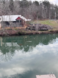 Viewing a house across the lake