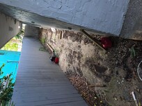 Trash in the back of the house