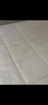 Stained bedding - body fluids