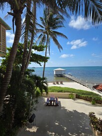 View from the patio of the beach