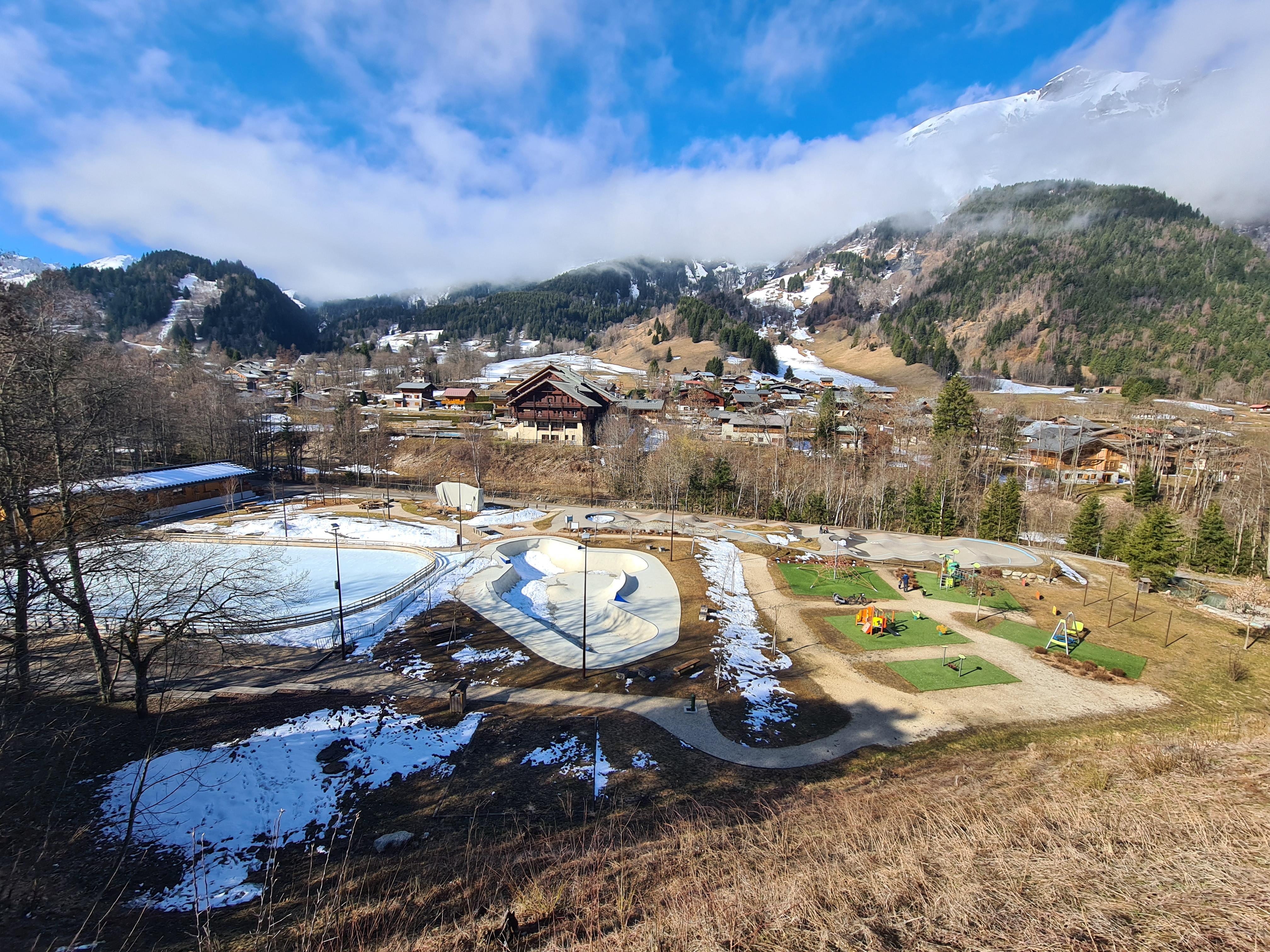 The play area in the valley just below