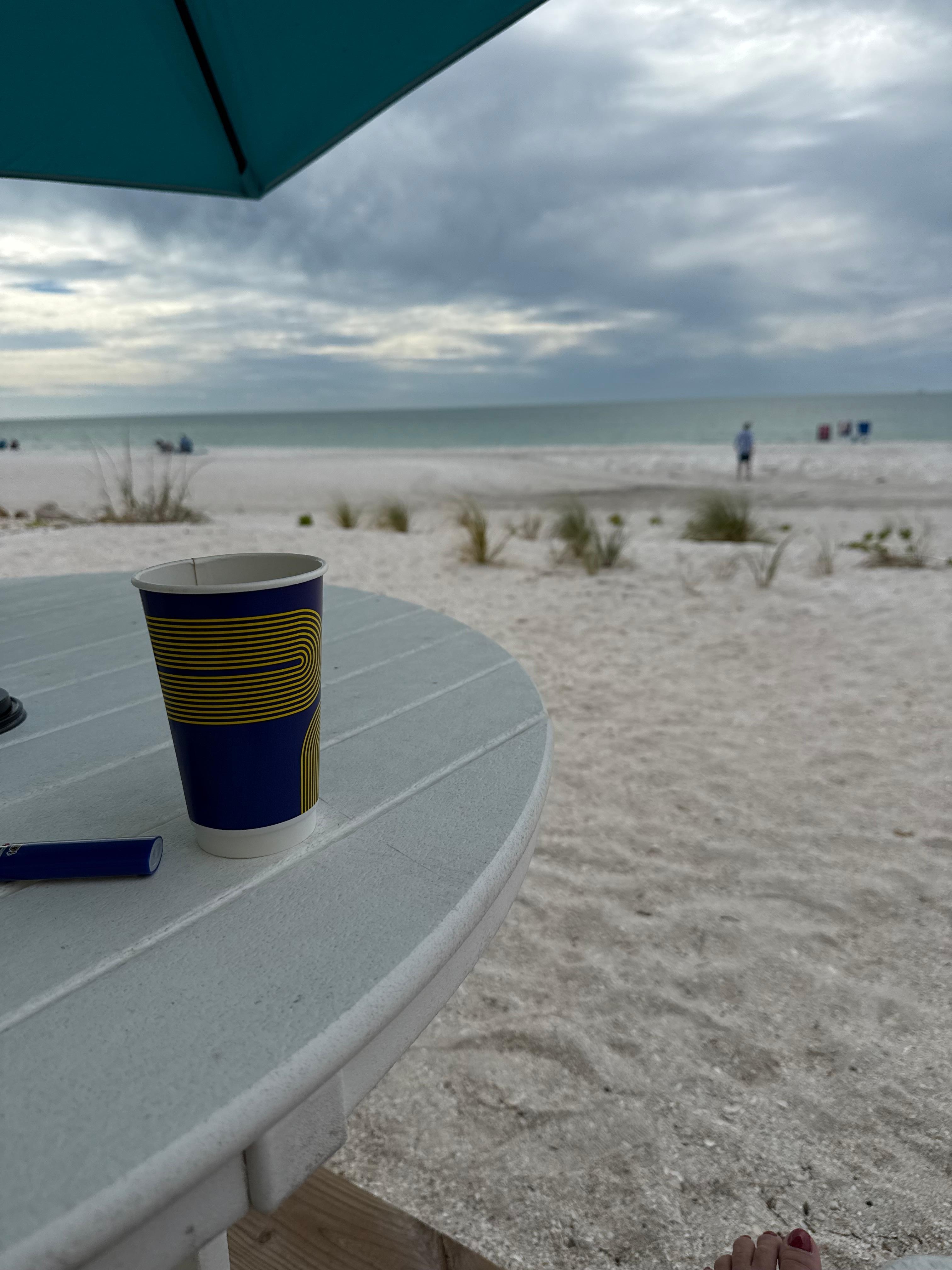Morning coffee on front deck 