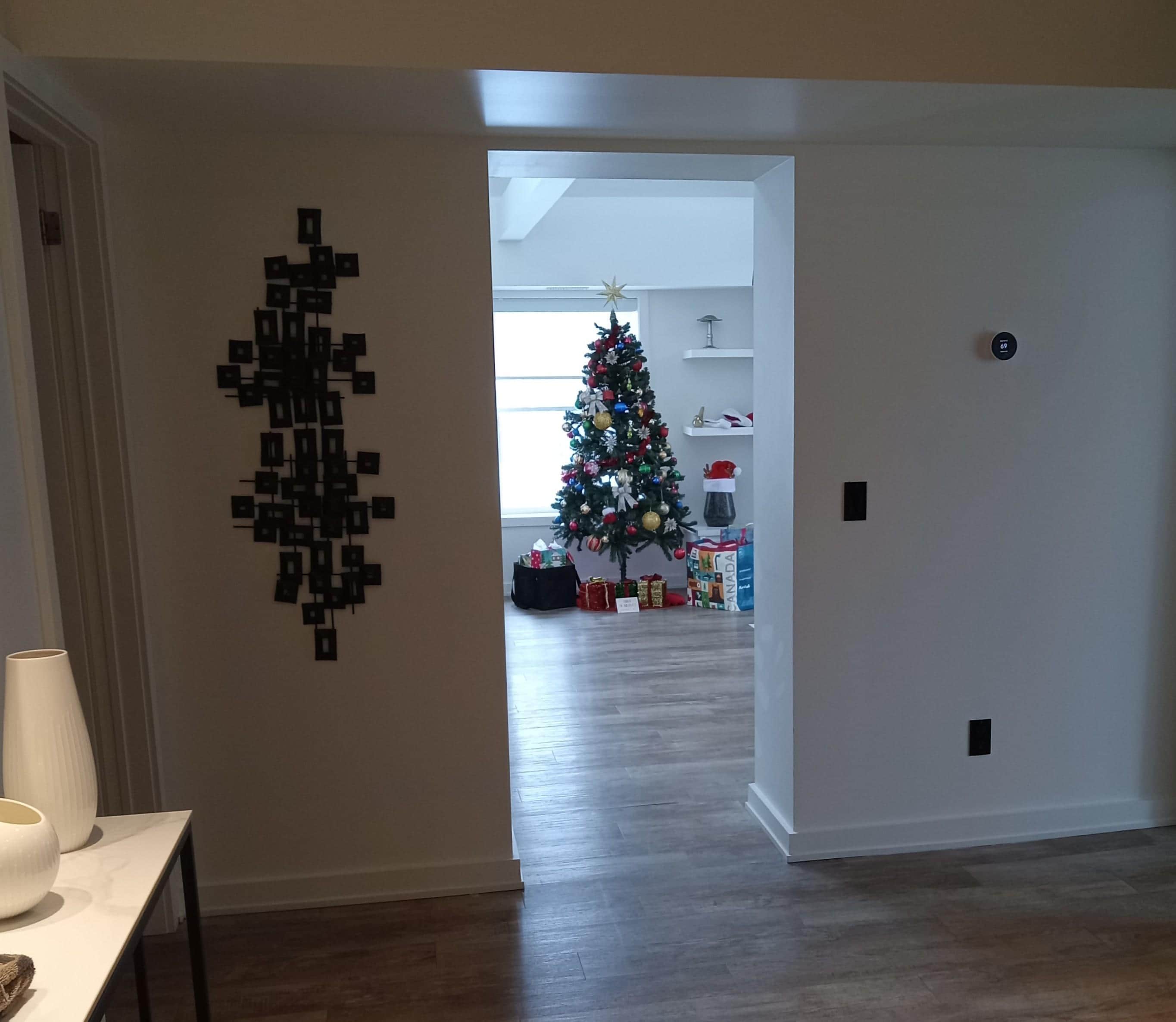 Fun surprise was a decorated Christmas tree!