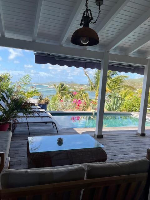 view of the pool from the 1st floor bedroom