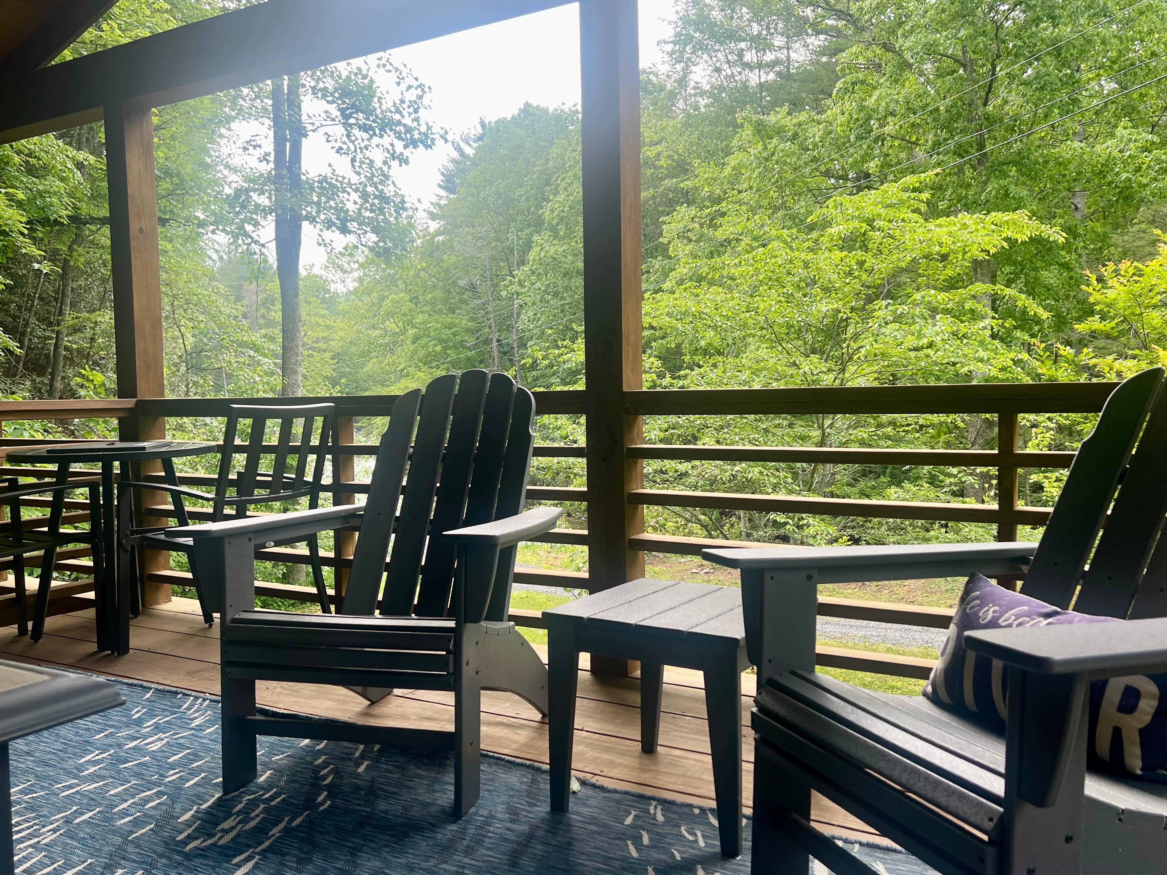 Sitting on the top porch just wishing I had brought a good book to read