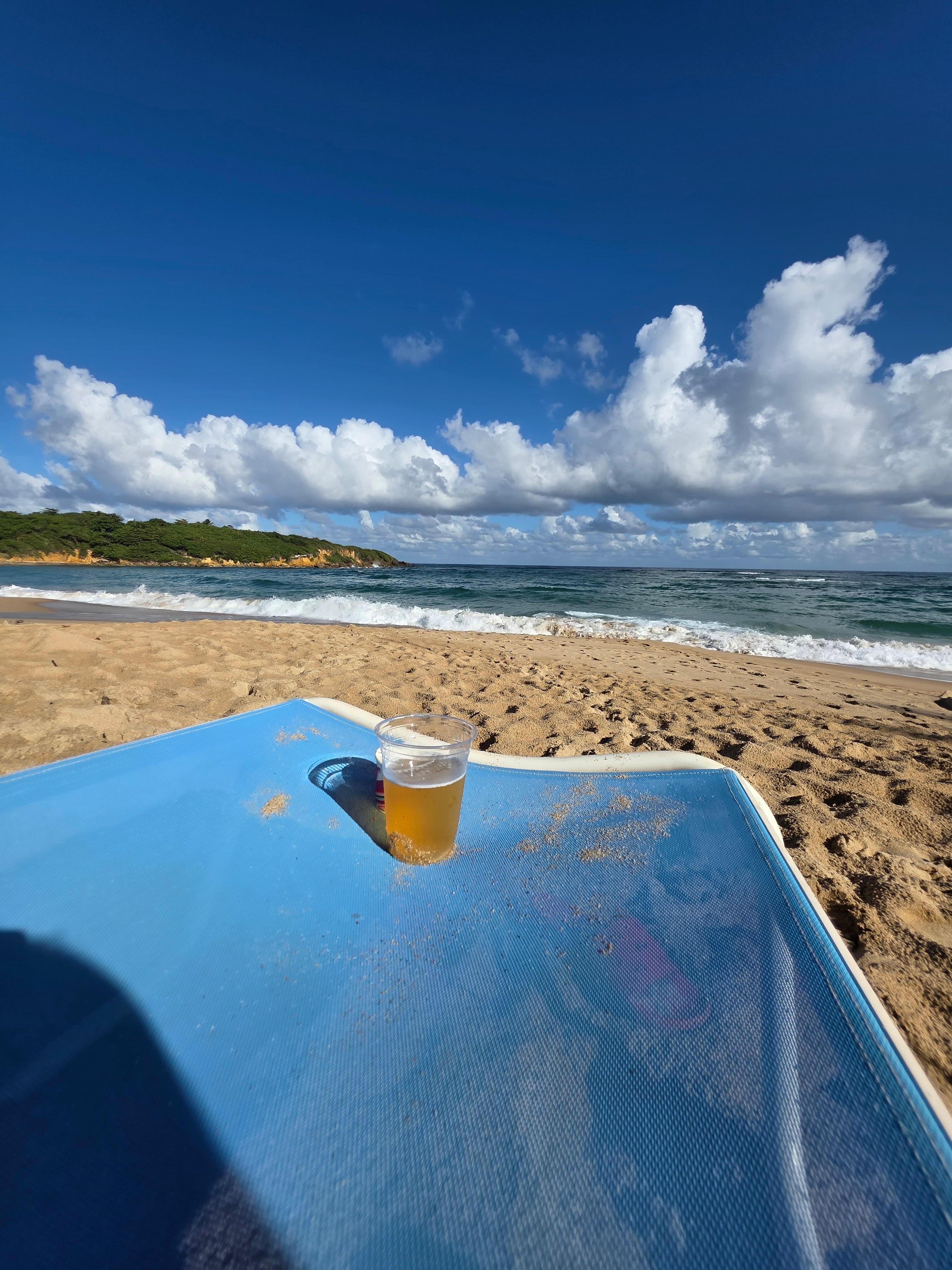 Taking it in on there private beach..beautiful there
