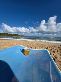 Taking it in on there private beach..beautiful there