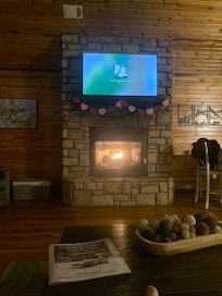 Loved sitting around the fireplace