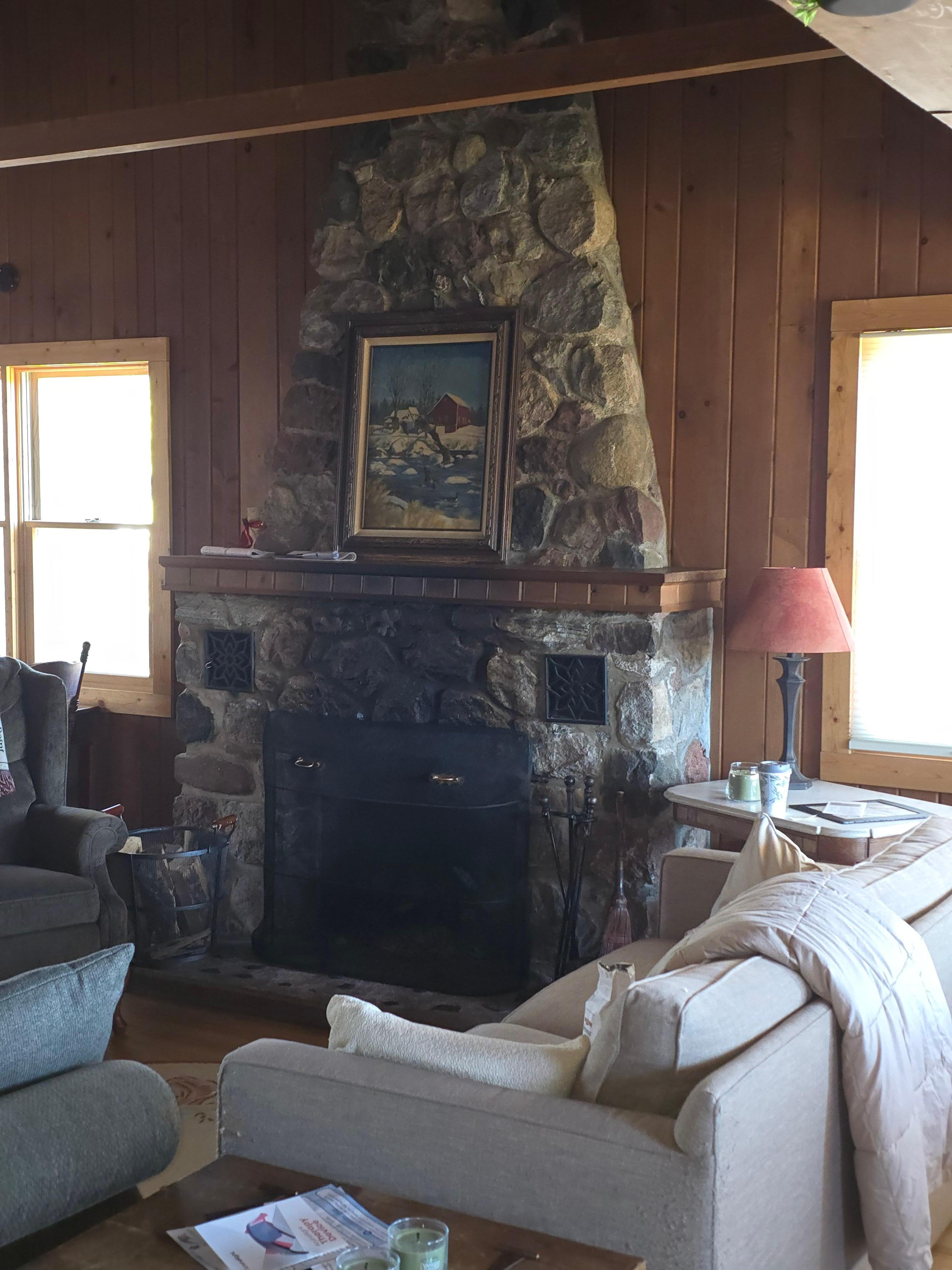 Beautiful fireplace.