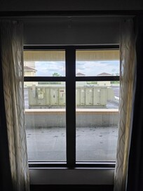 Giant HVAC are handler and filthy window