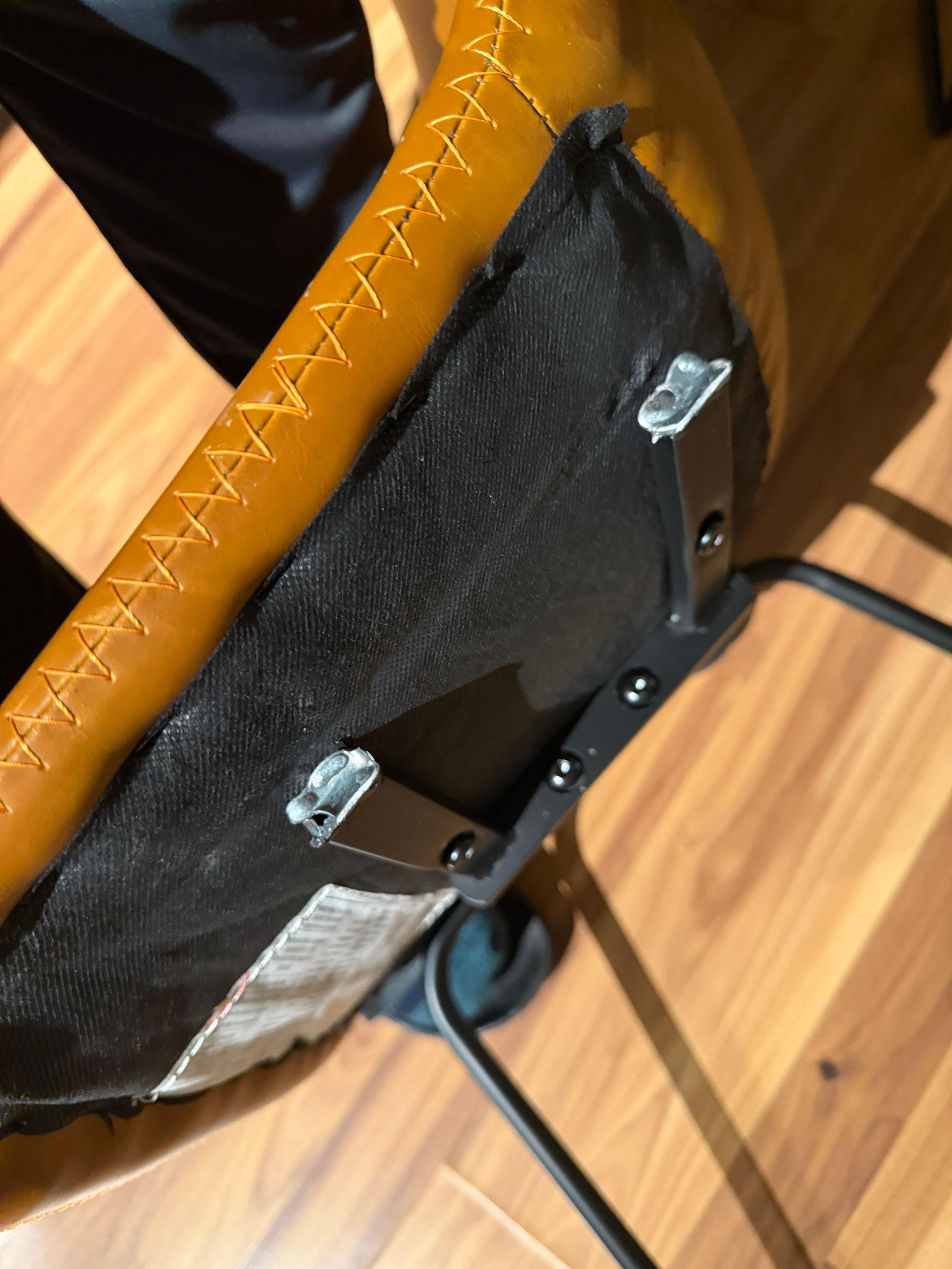 Chair that shears apart under any weight, leading to certain injury