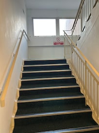 One of the many stairways I hobbled up and down after being refused help and sent the wrong way.