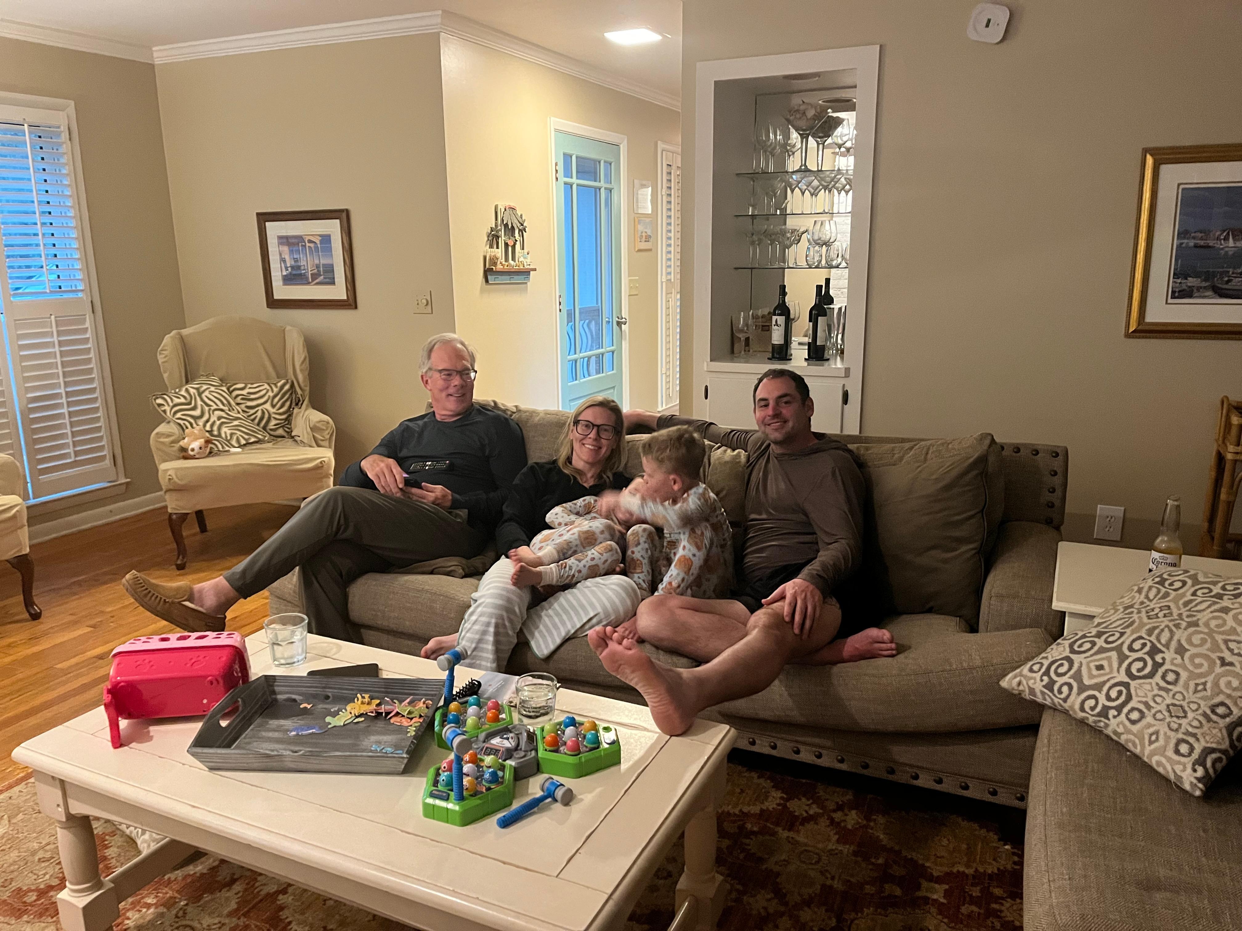 Winding down after a fun filled day. 