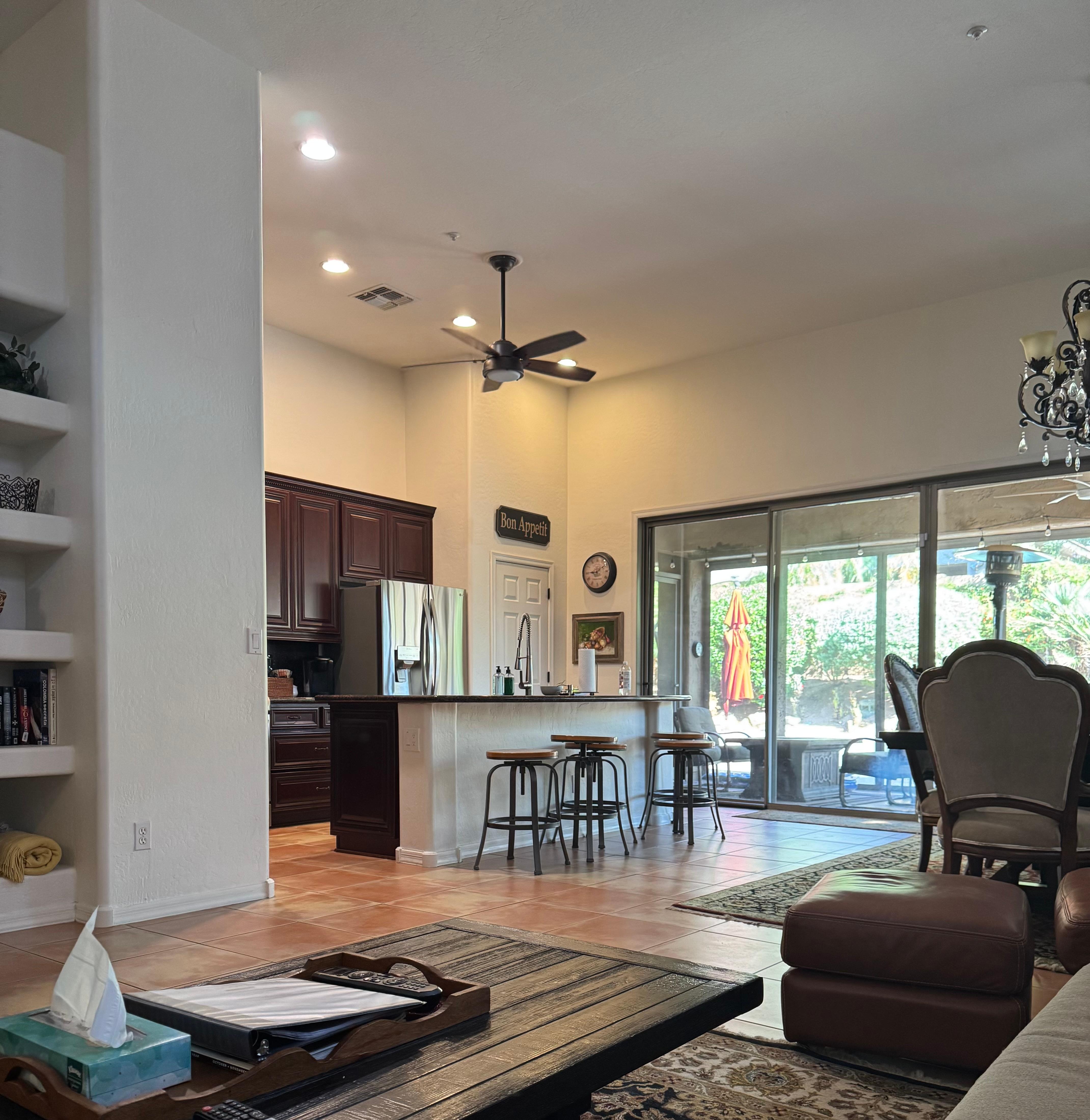 Kitchen area.  Open concept.  Nice! 