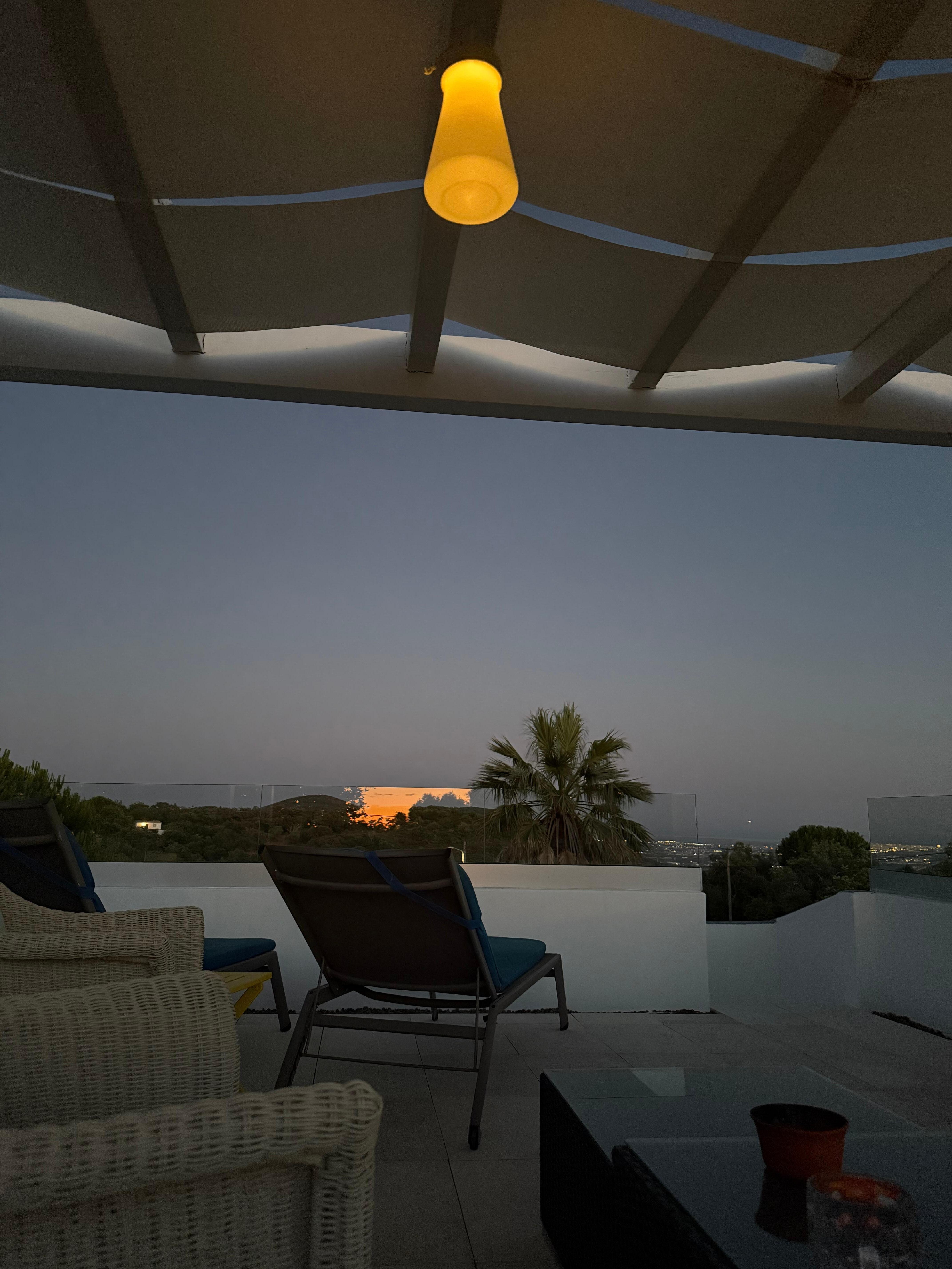Warm evening watching the planes arriving.