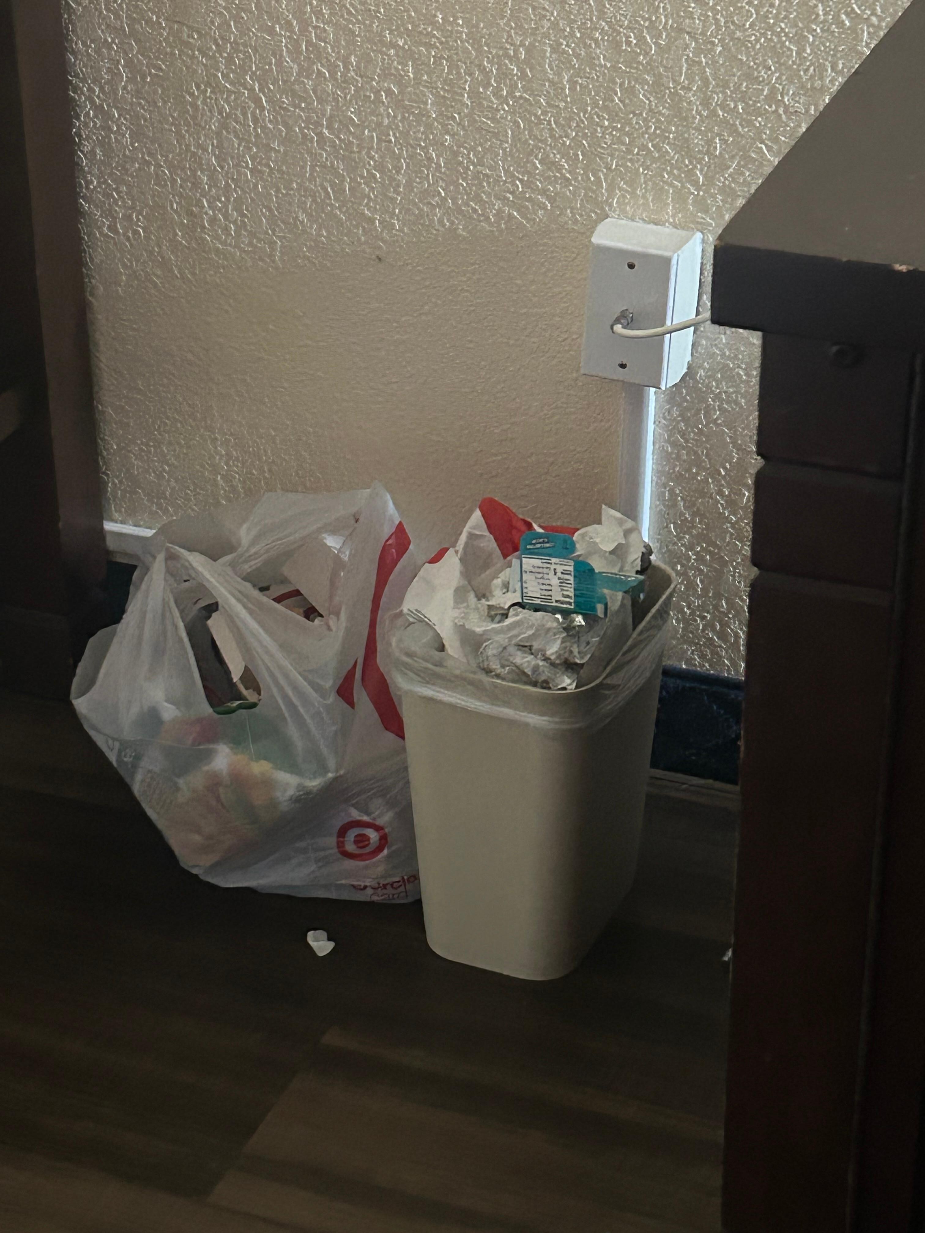 Trash piling up even after requesting housekeeping