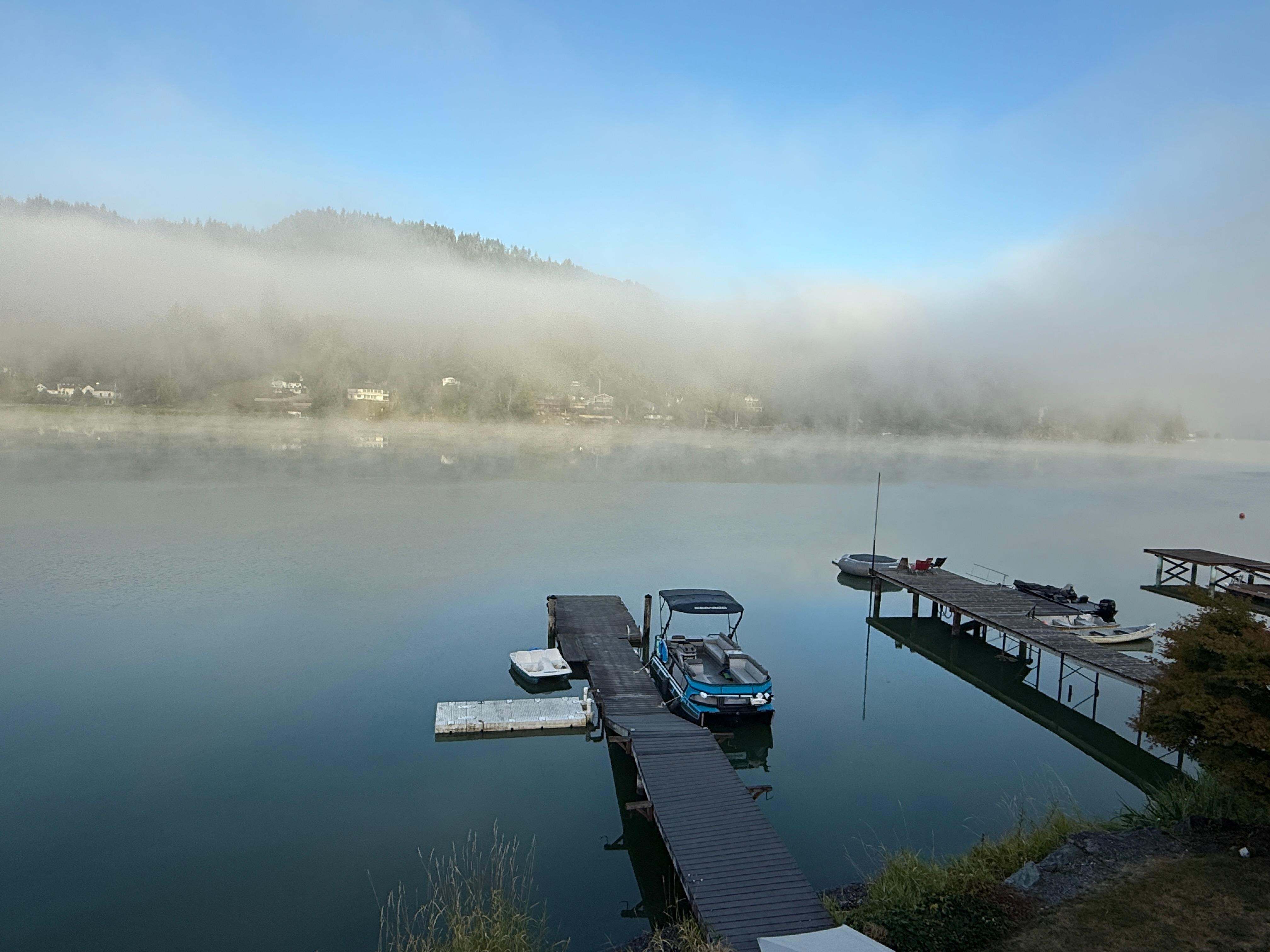 Misty morning sunrise