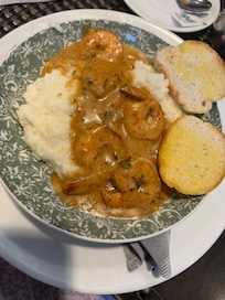 Shrimp and grits from the breakfast spot in the lobby