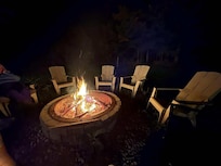 An evening campfire.