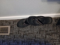 Flip flops found in downstairs bedroom