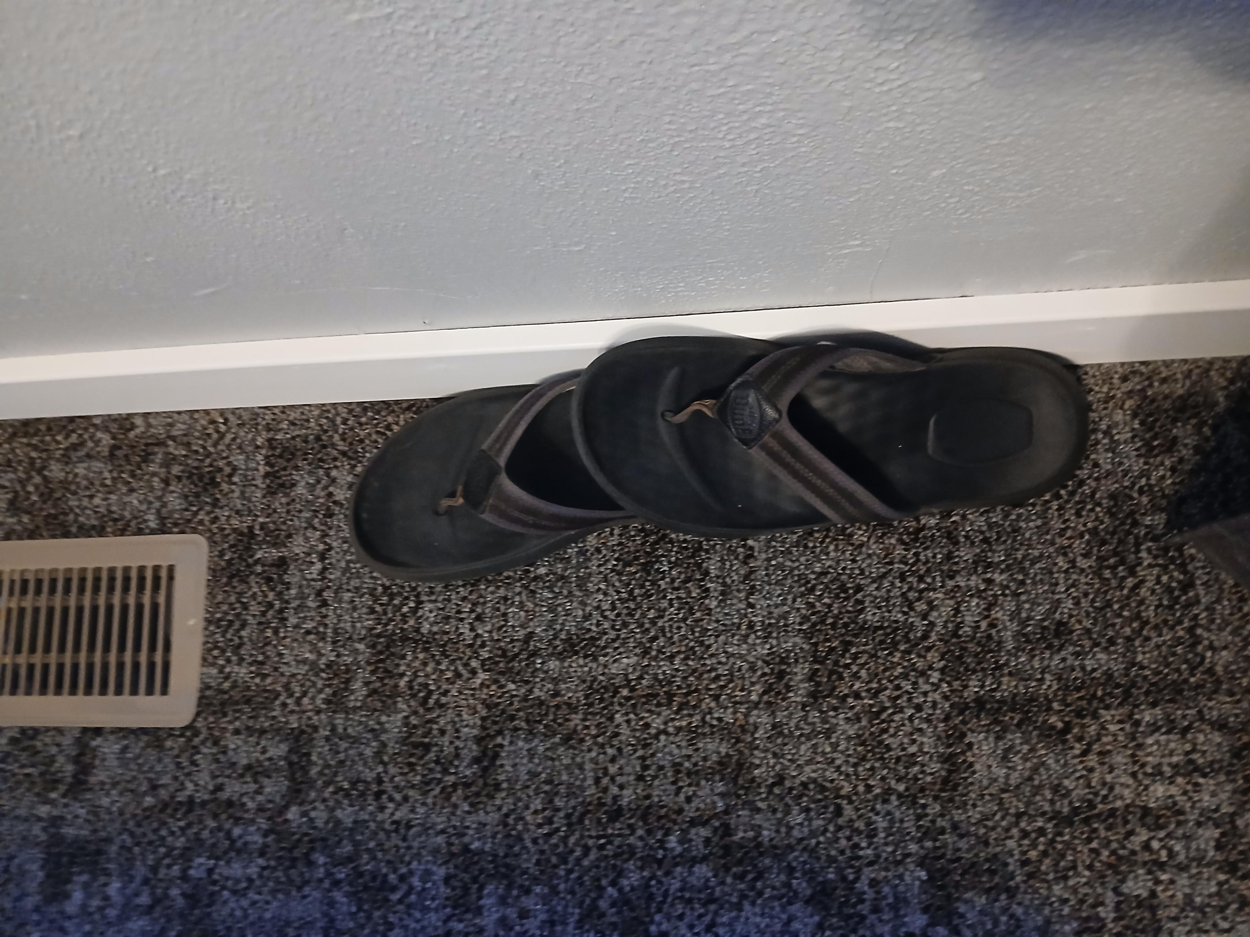 Flip flops found in downstairs bedroom