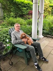 Enjoying the afternoon in the garden.