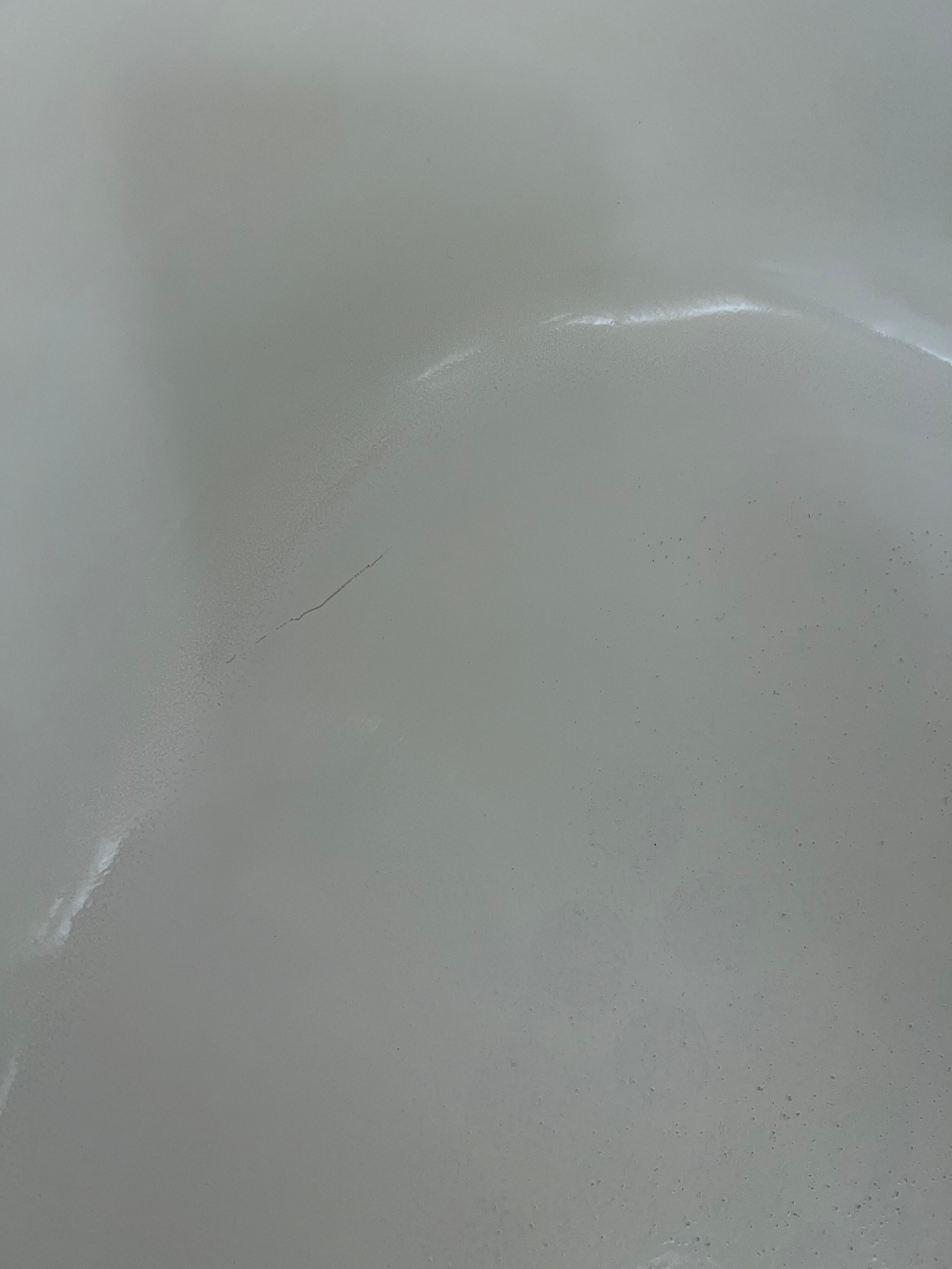 The crack in the tub. You can’t see it well in the pictures. 