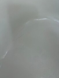 The crack in the tub. You can’t see it well in the pictures.