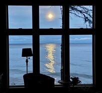 Full moon through the living room window