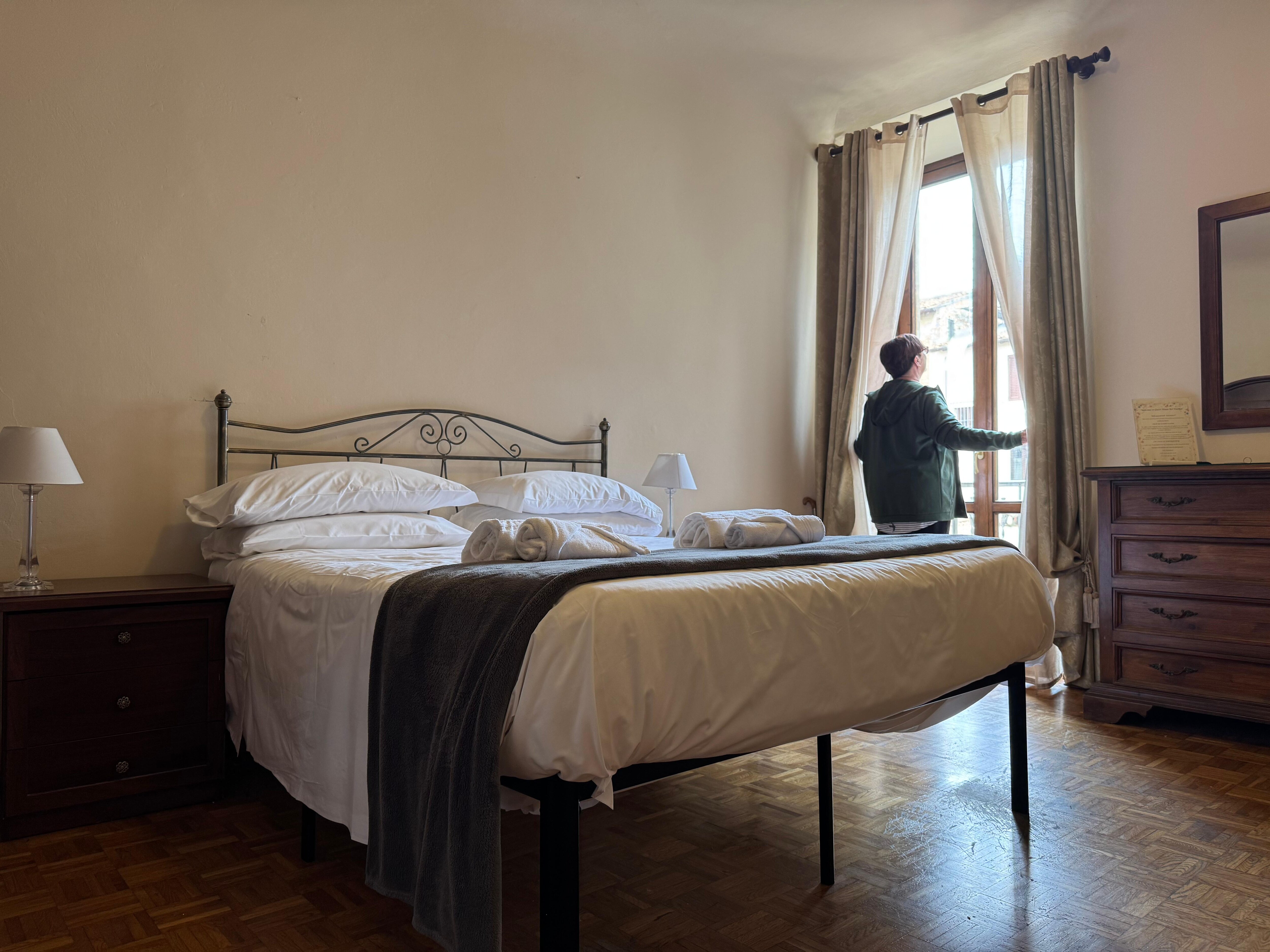 Our room with private bathroom and balcony