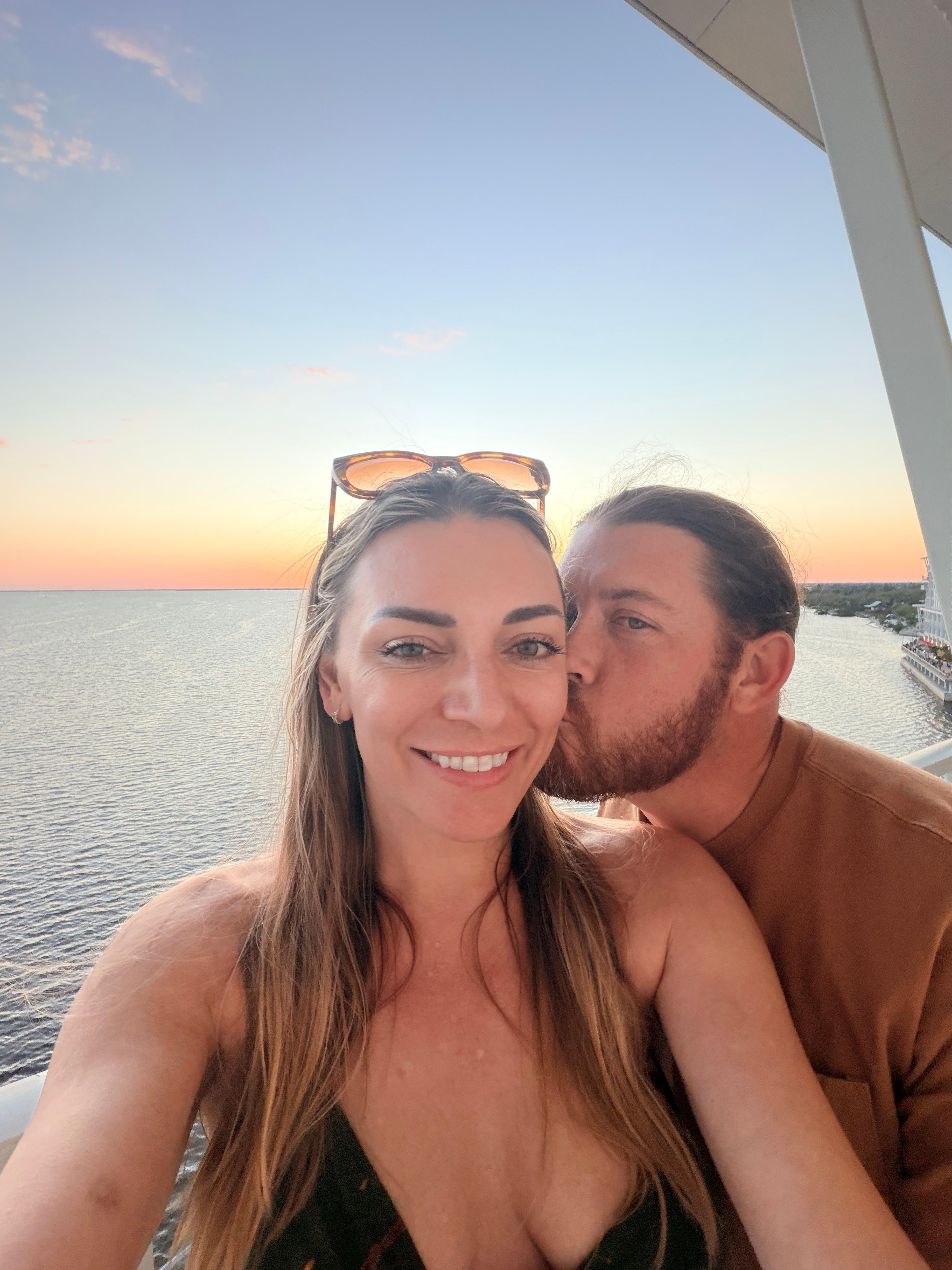 Sunset from our suite balcony 🥰🔥