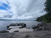 Pontoon boat at the dock