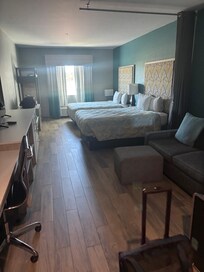 The rooms are spacious, definitely could say a family of four could stay here without a problem.