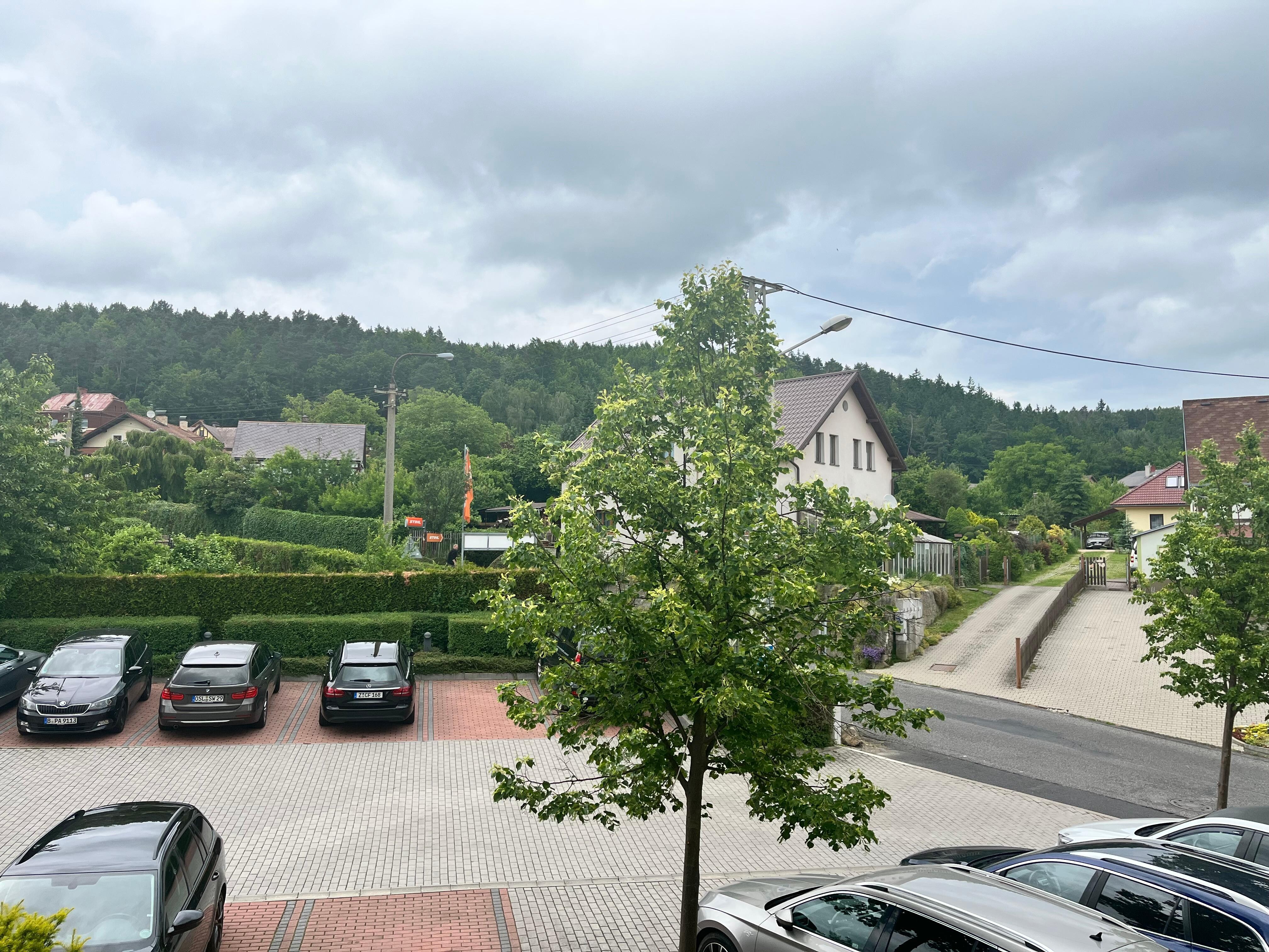Foto vom Balkon aus, Romantikzimmer