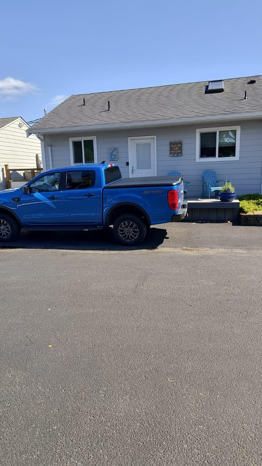 Front of the cottage with my truck :-)