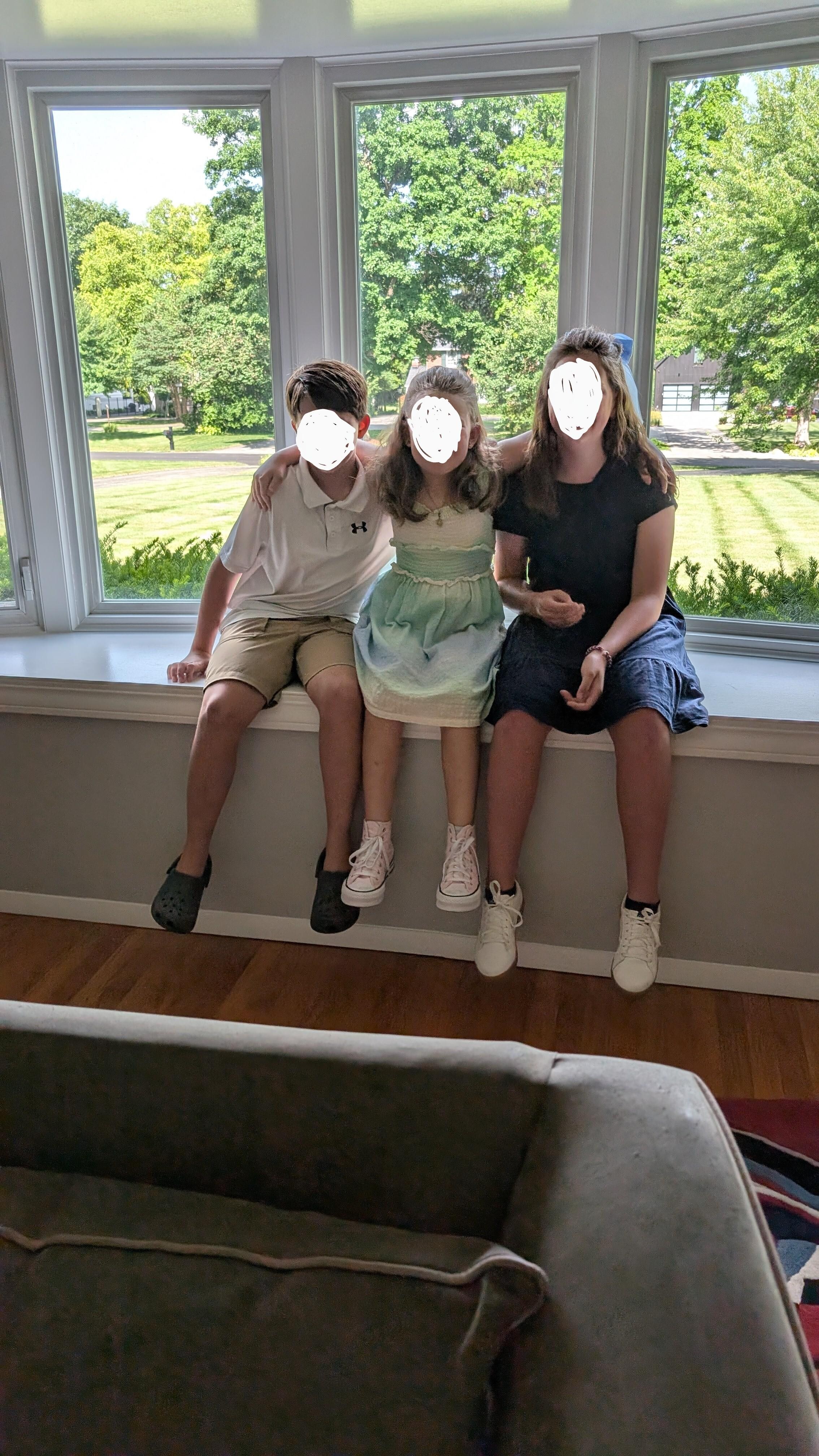 Sitting on the beautiful window.