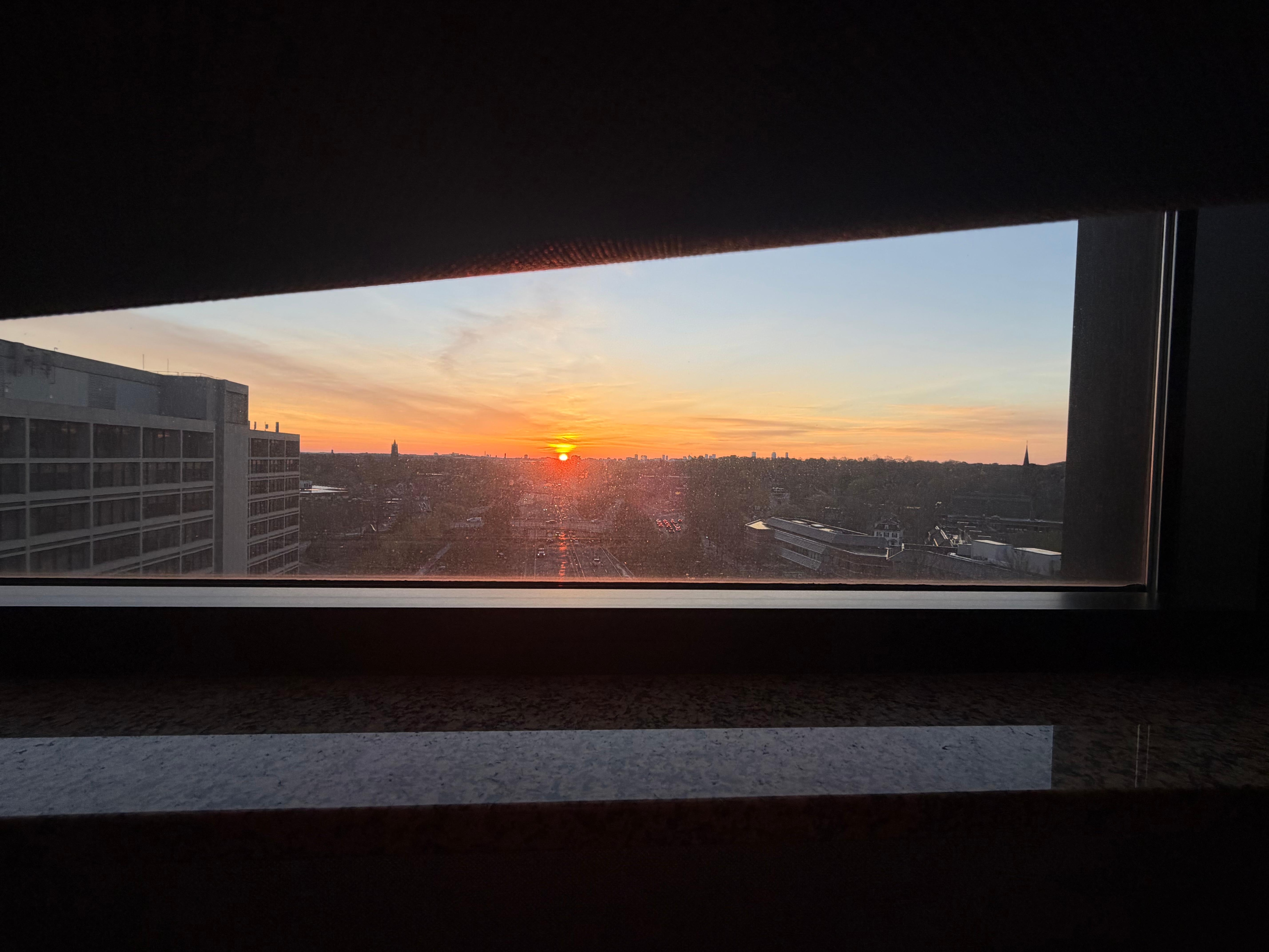 Sunrise over the highway under our hotel