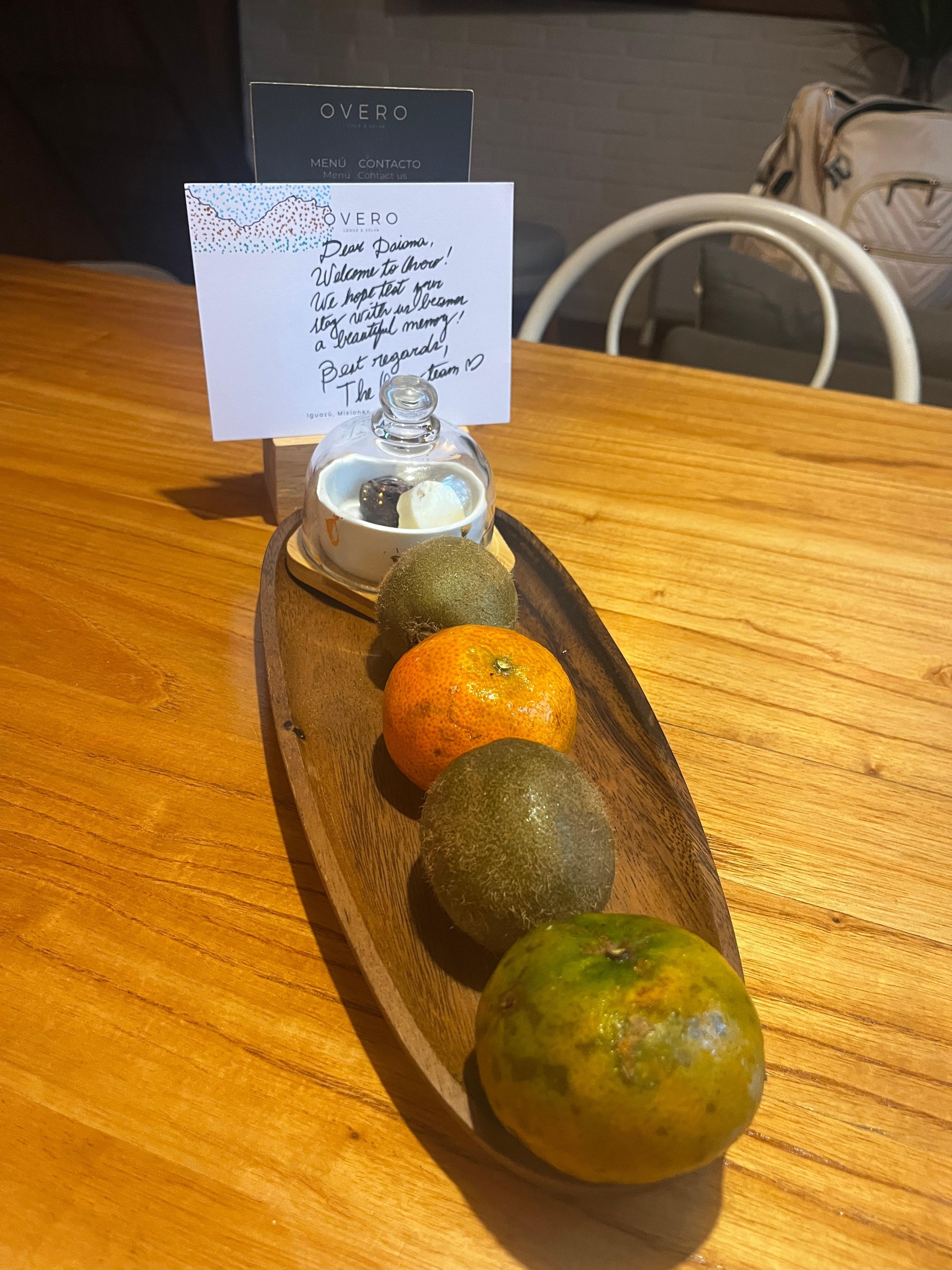 Greeting snack at check in
