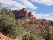 View of Cathedral Rock outside our patio.