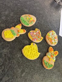 Made sure to keep our Easter tradition of decorating cookies!