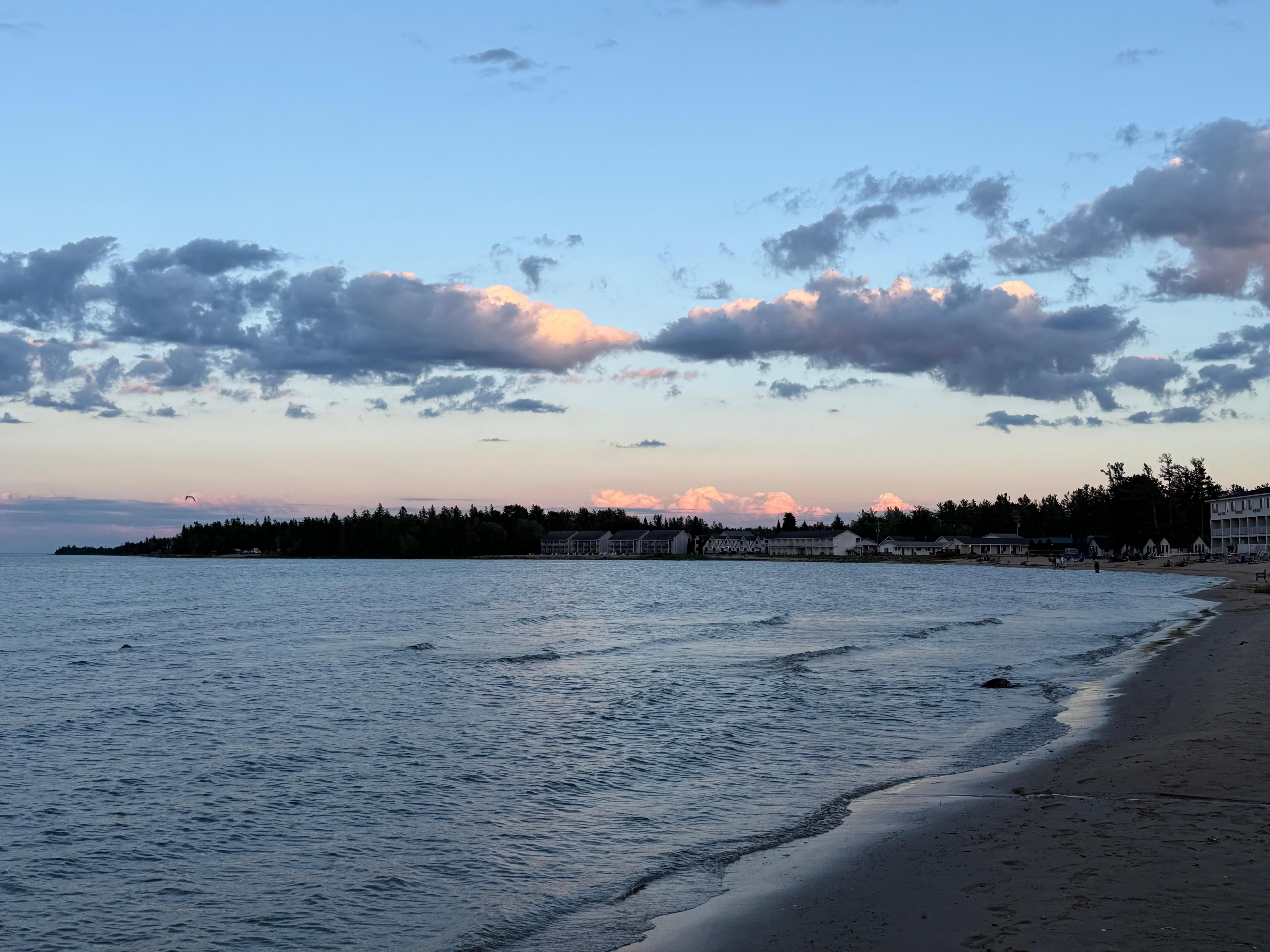 View of the lake after sunset 