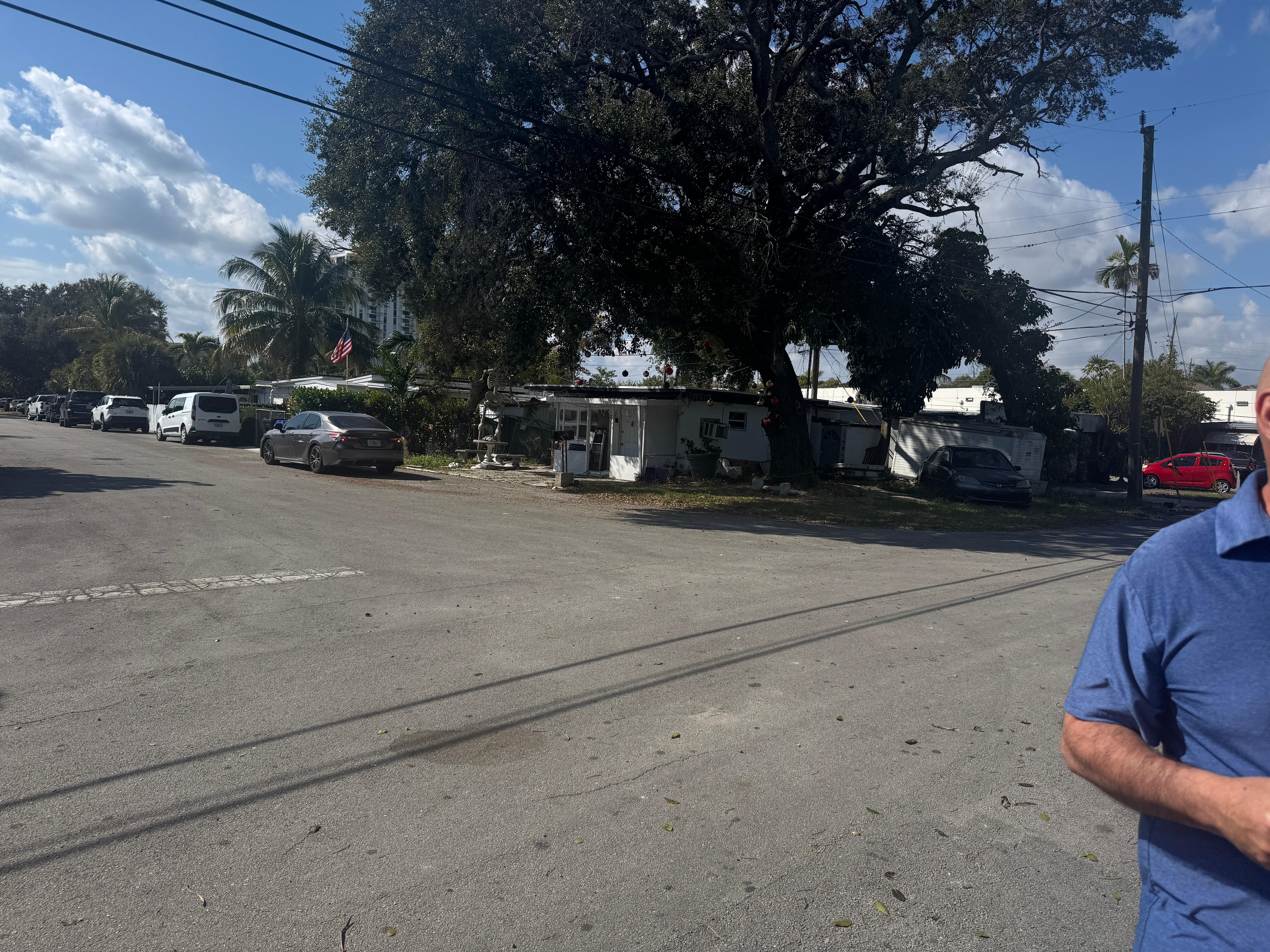 Across the street to the right