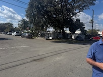 Across the street to the right