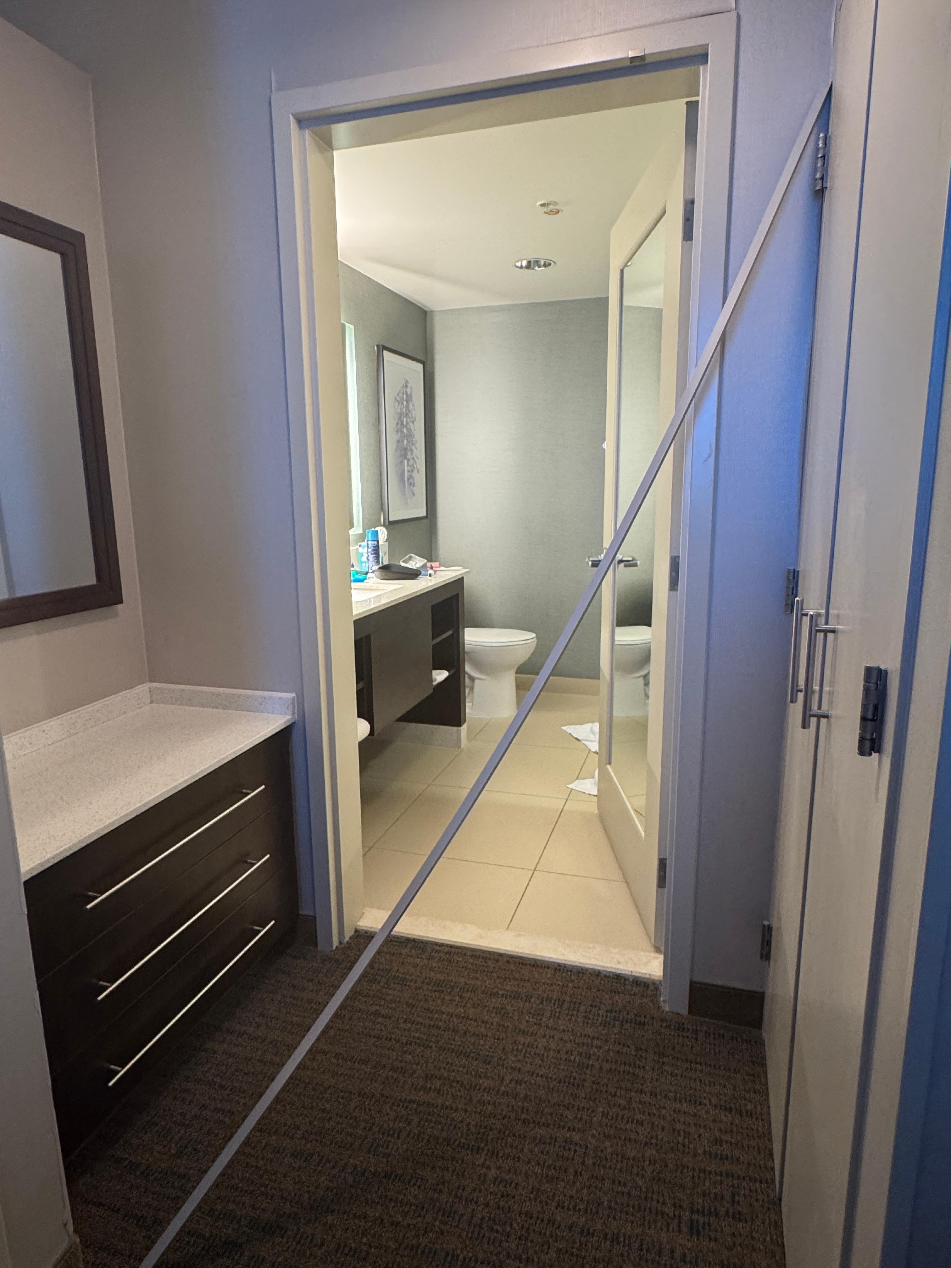 Corner protector fell off.