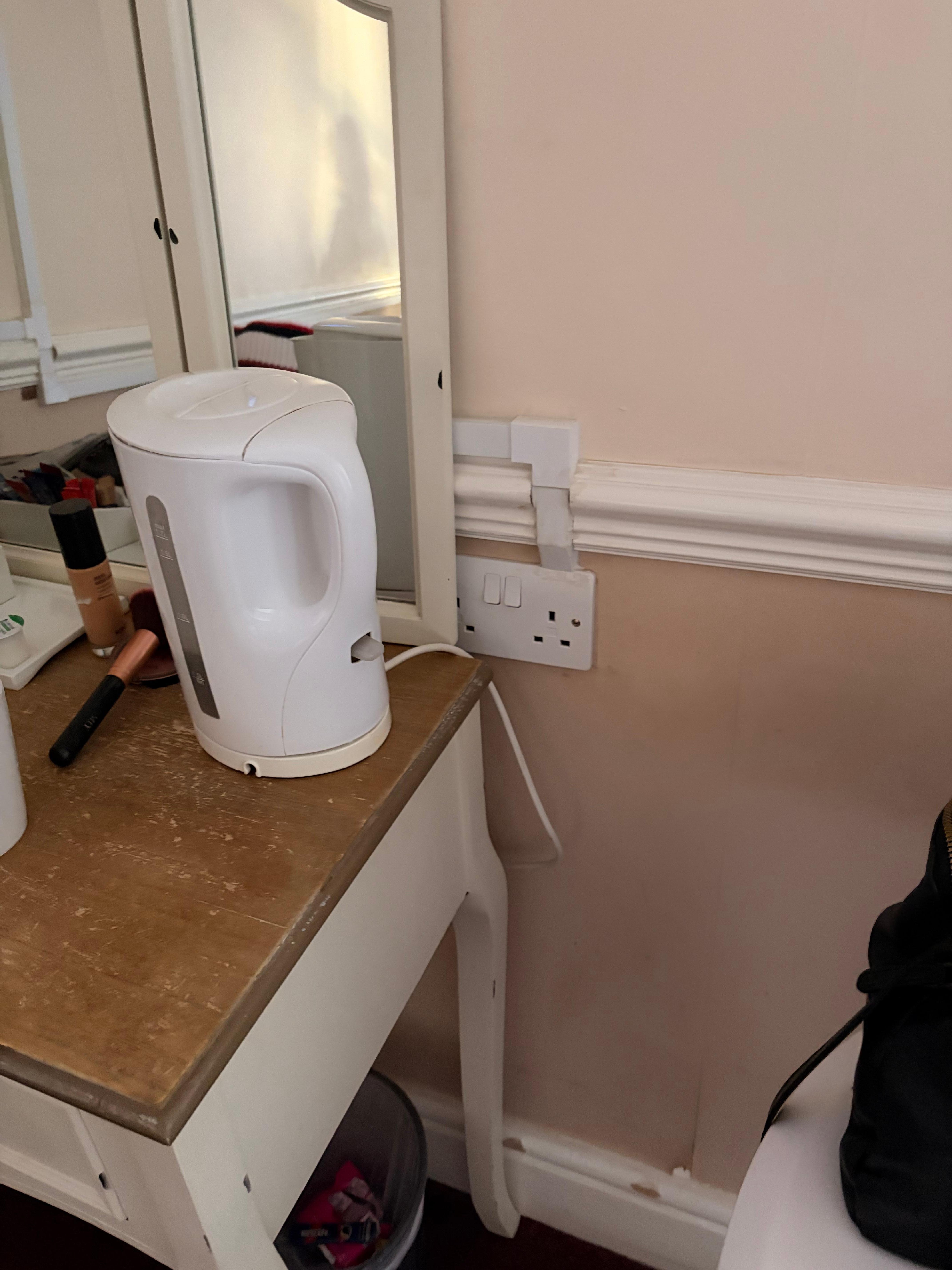 Hidden sockets, no others available in room