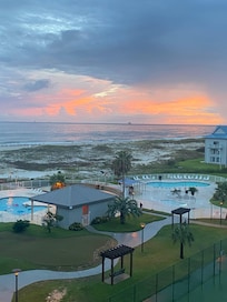 Off the balcony