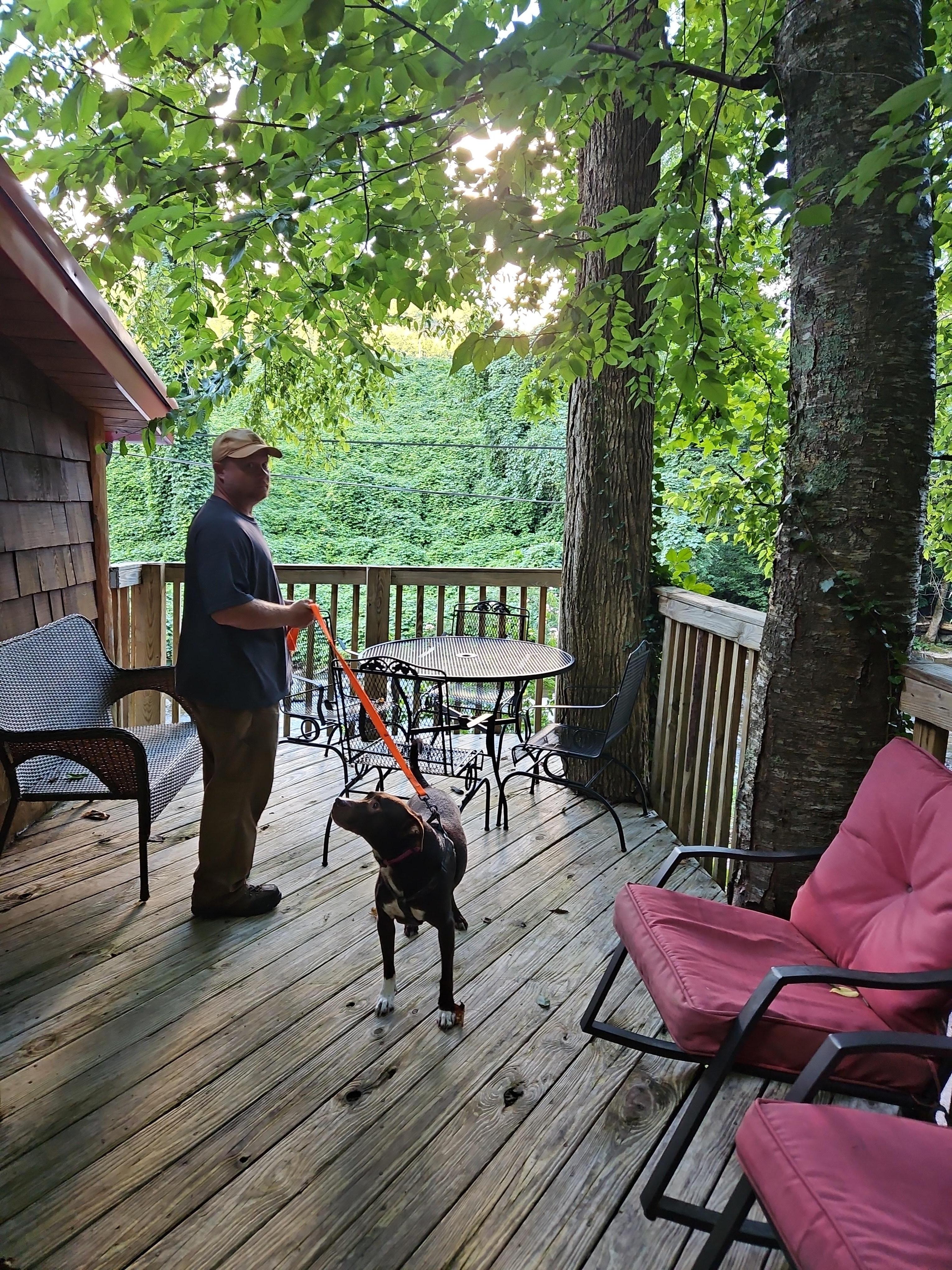 My husband and our dog. 