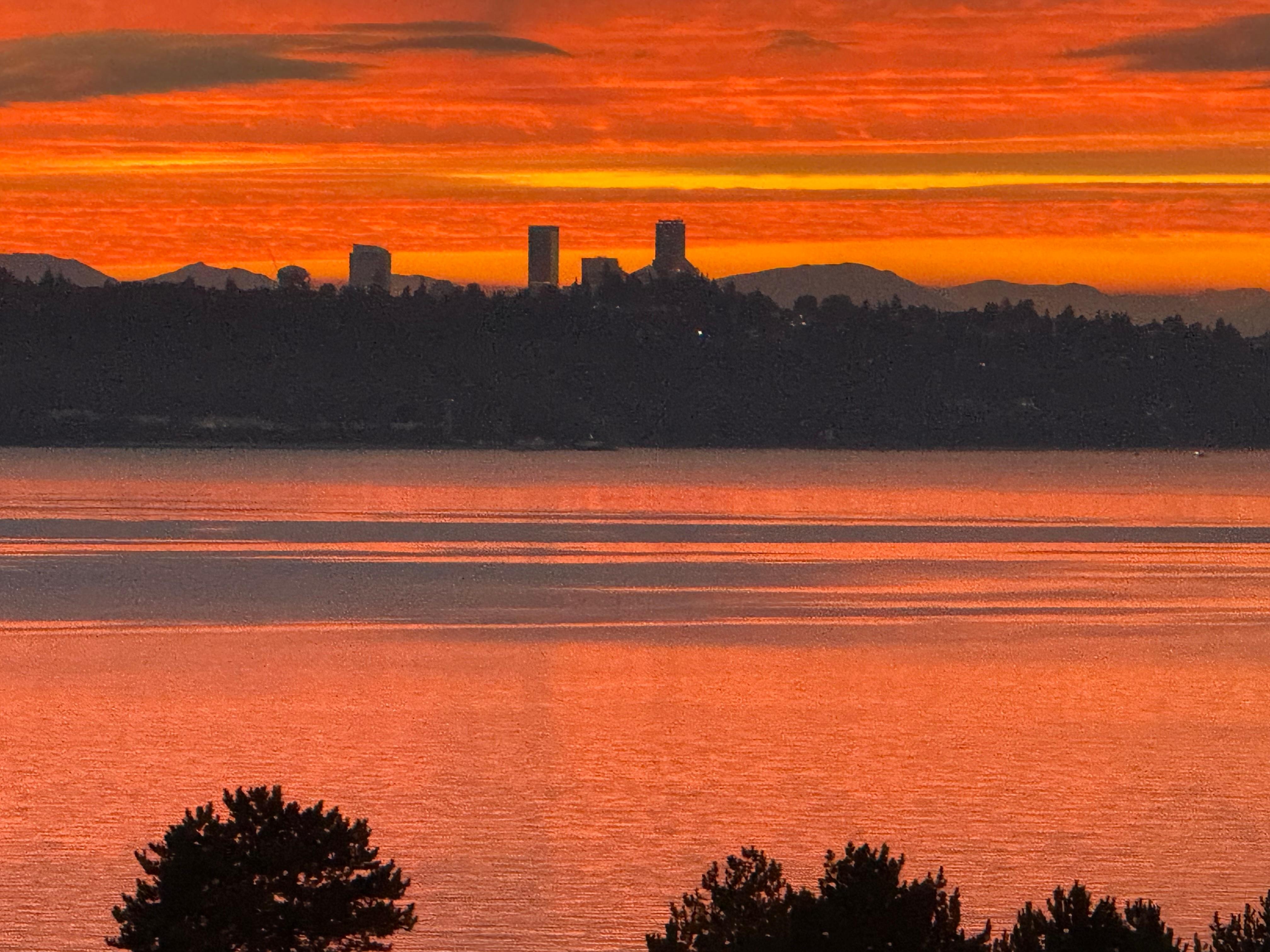 The sunrise at 6:45 AM on the first night.